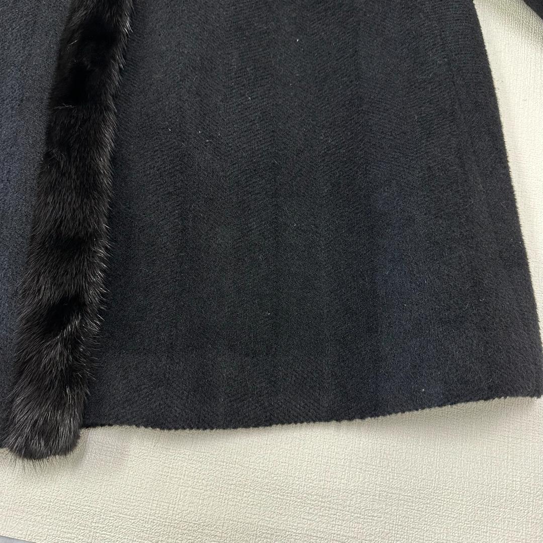 【極美品】ジャストメリー ミンクファー付きアルパカウールコート F ブラック