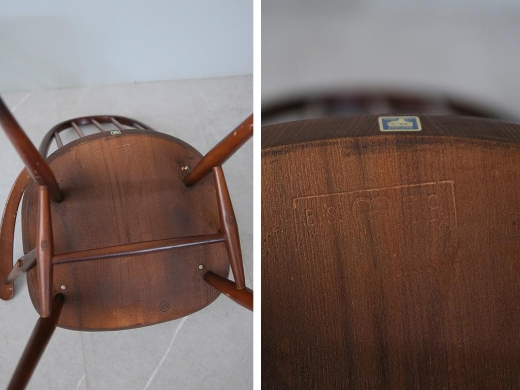 英国アンティークERCOLアーコールクエーカーアームチェア/イス91-152-5