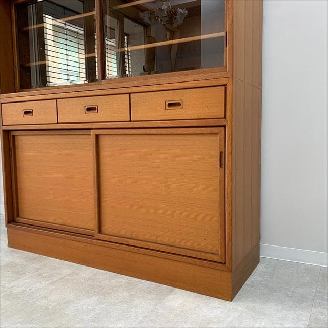 70sヴィンテージジャパンチークカップボード（食器棚）