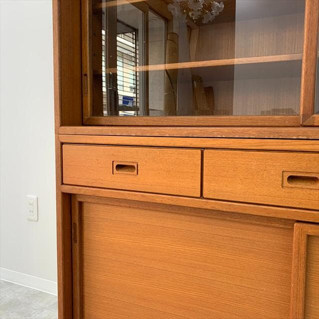 70sヴィンテージジャパンチークカップボード（食器棚）