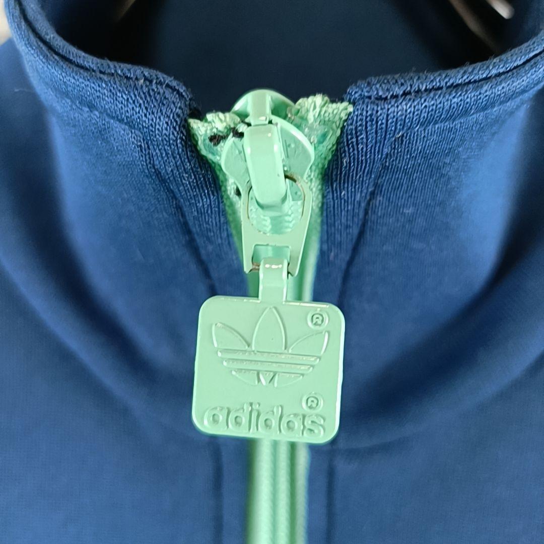 希少✨90sアディダス トラックジャケット ジャージ ミントグリーン 刺繍ロゴL