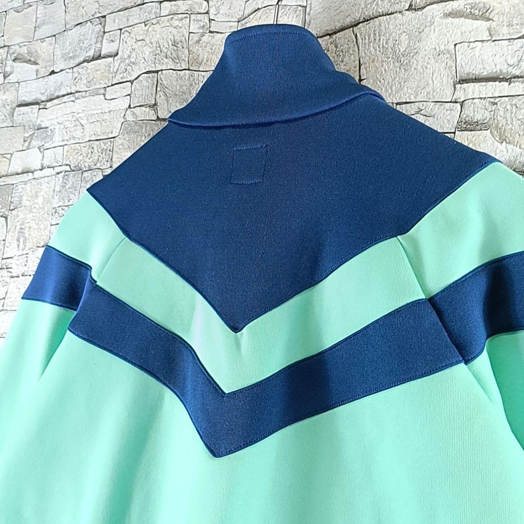 希少✨90sアディダス トラックジャケット ジャージ ミントグリーン 刺繍ロゴL