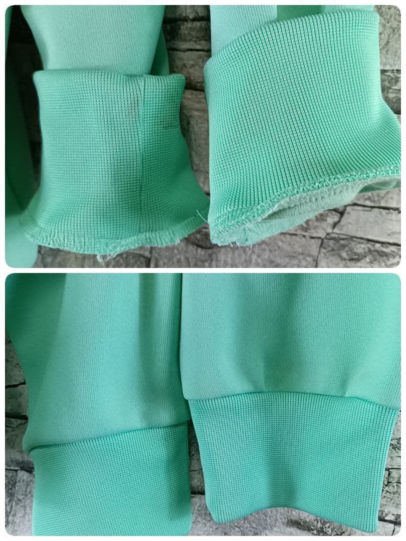 希少✨90sアディダス トラックジャケット ジャージ ミントグリーン 刺繍ロゴL