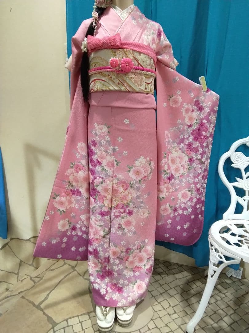 振袖フルセット、正絹新品未使用、成人式、半襟重ね衿帯揚げ帯締め、西陣袋帯、襦袢