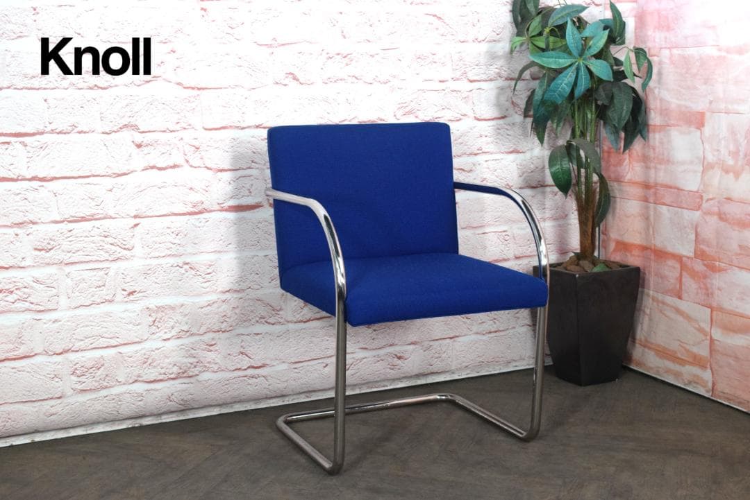 Knoll/ノル ブルーノ アームチェア チューブラー ファブリックブルー c