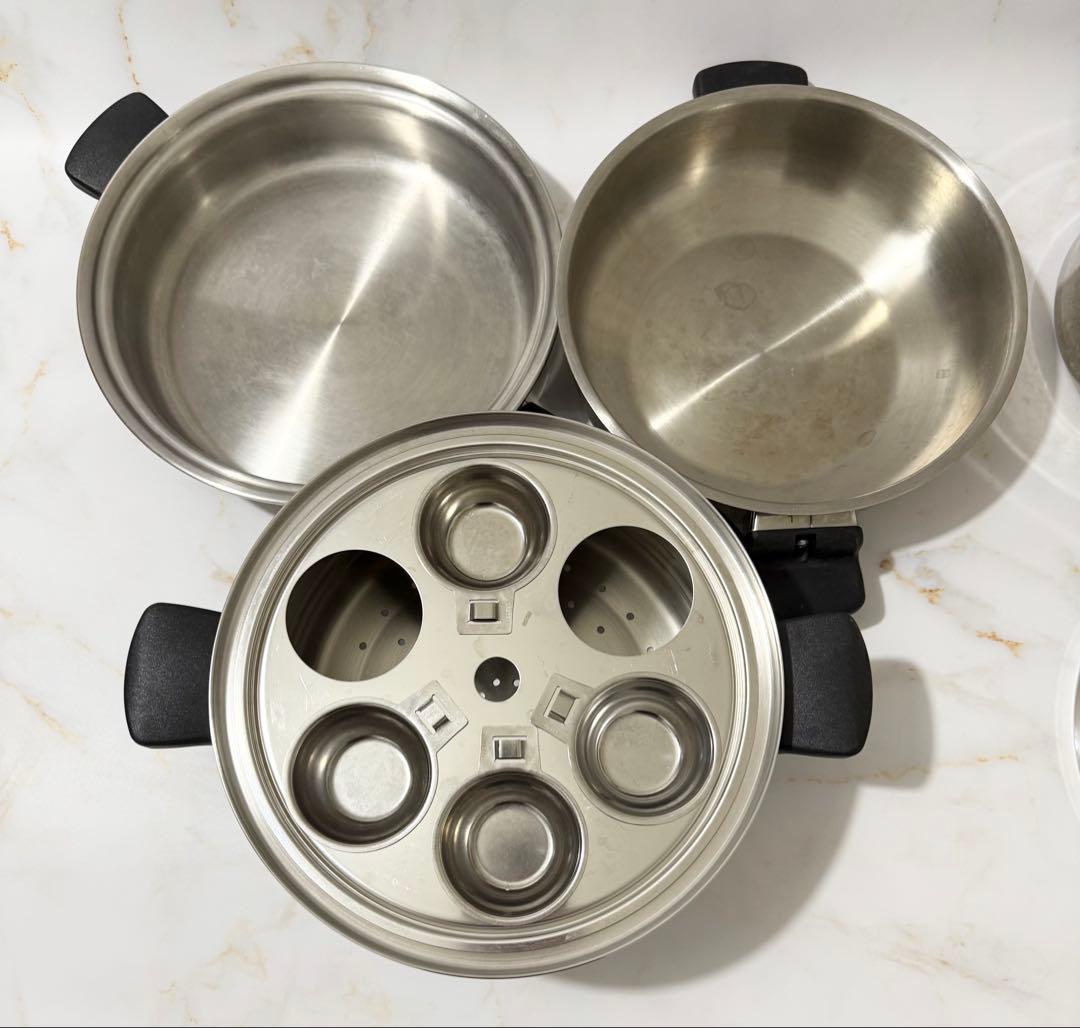 未使用 アムウェイ クィーンクックウェア 大鍋 3点セット 無水調理 美品