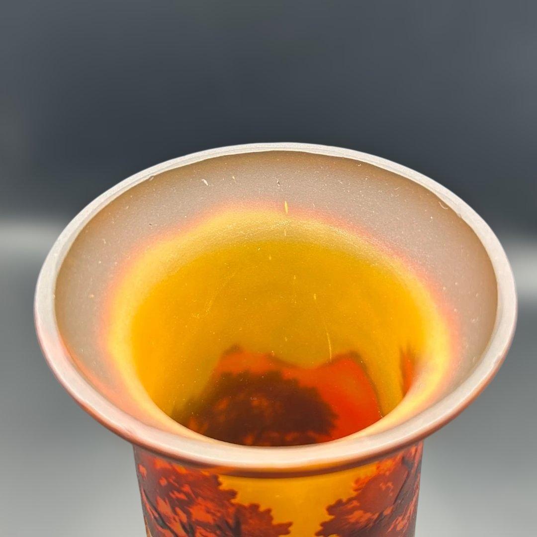 アンティーク レトロ 花瓶 植物 ガレ風 (美品）