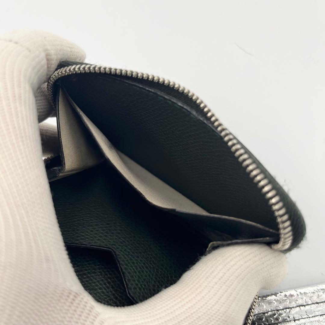 【美品】Valextra ラウンドジップ　ミニウォレット　ケース　グリーン