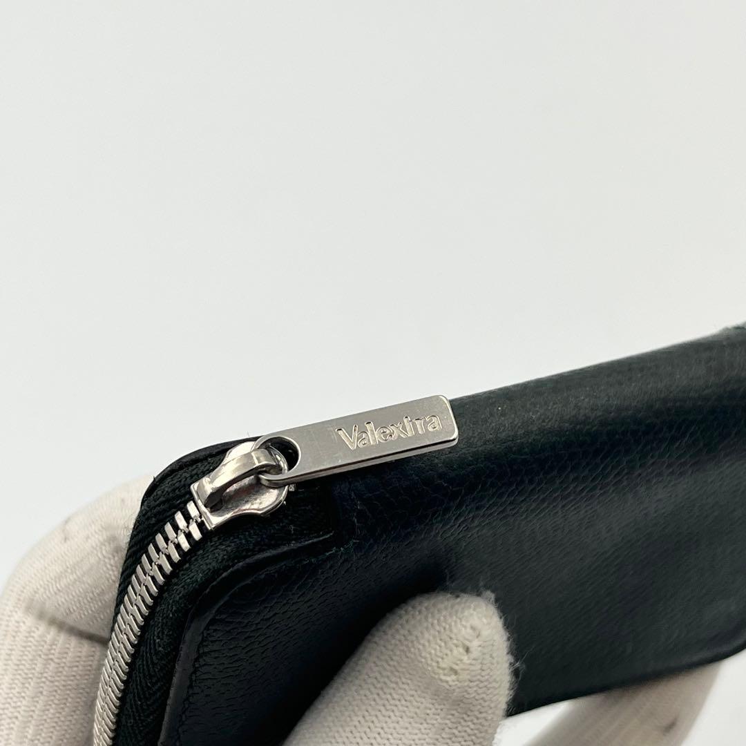 【美品】Valextra ラウンドジップ　ミニウォレット　ケース　グリーン