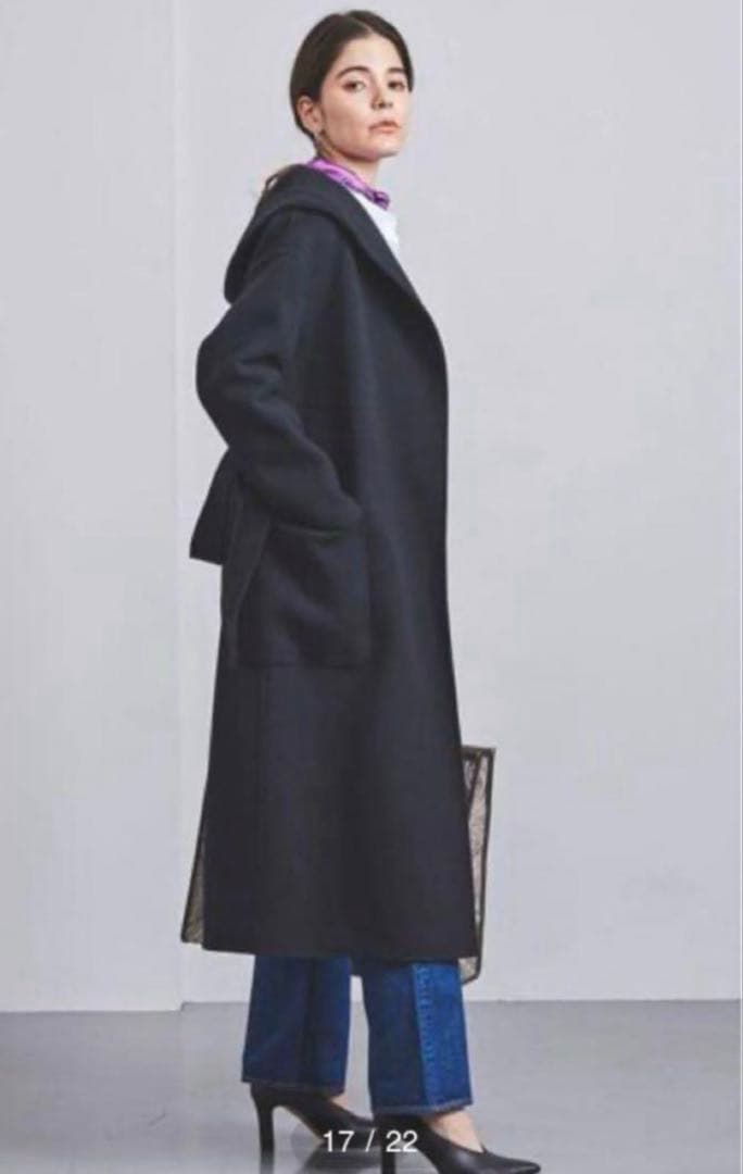 人気定番⭐︎UNITEDARROWS ダブルフェイスフーデッドコート36 ネイビー