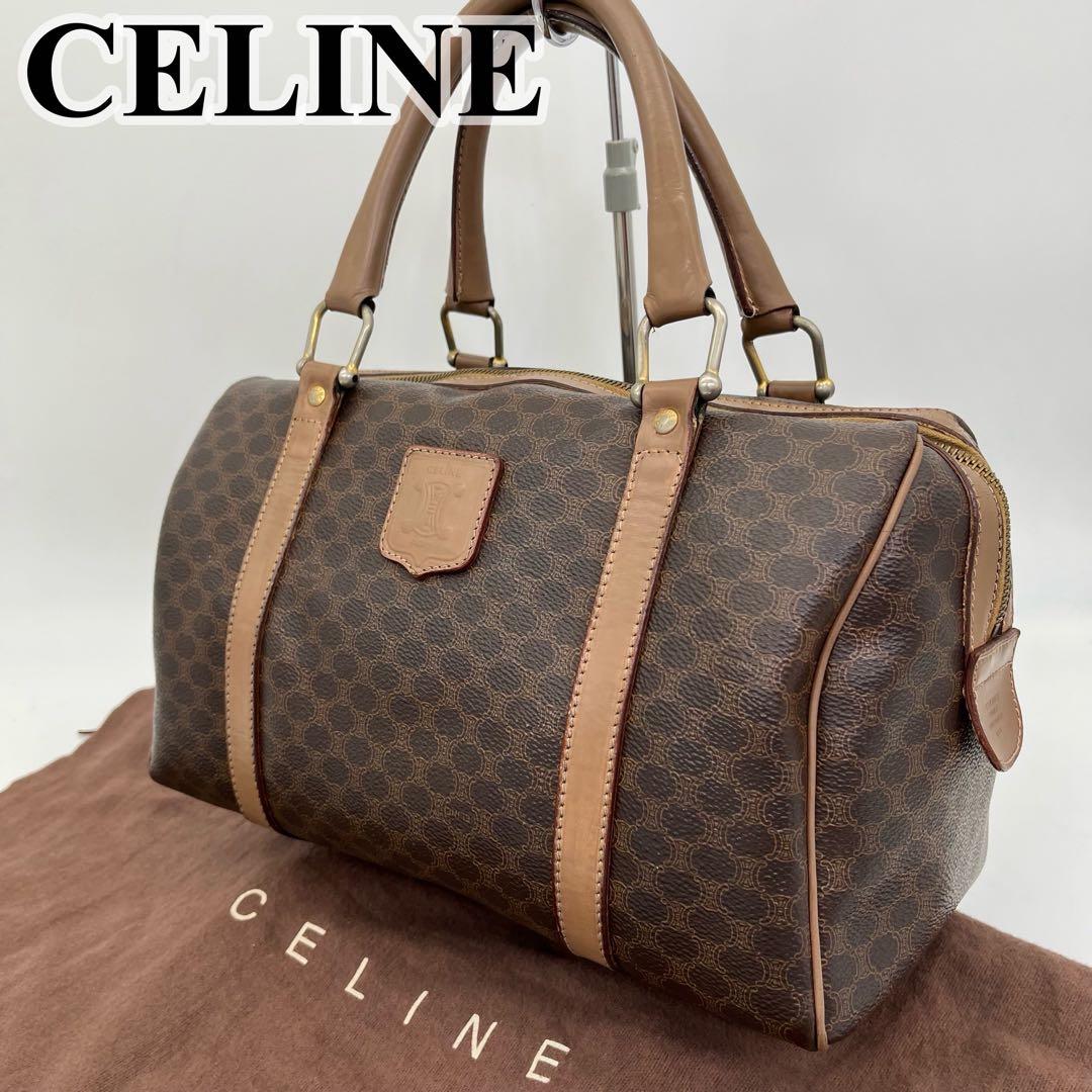 CELINE ハンドバッグ ミニボストン 手提げ マカダム柄 トリオンフPVC