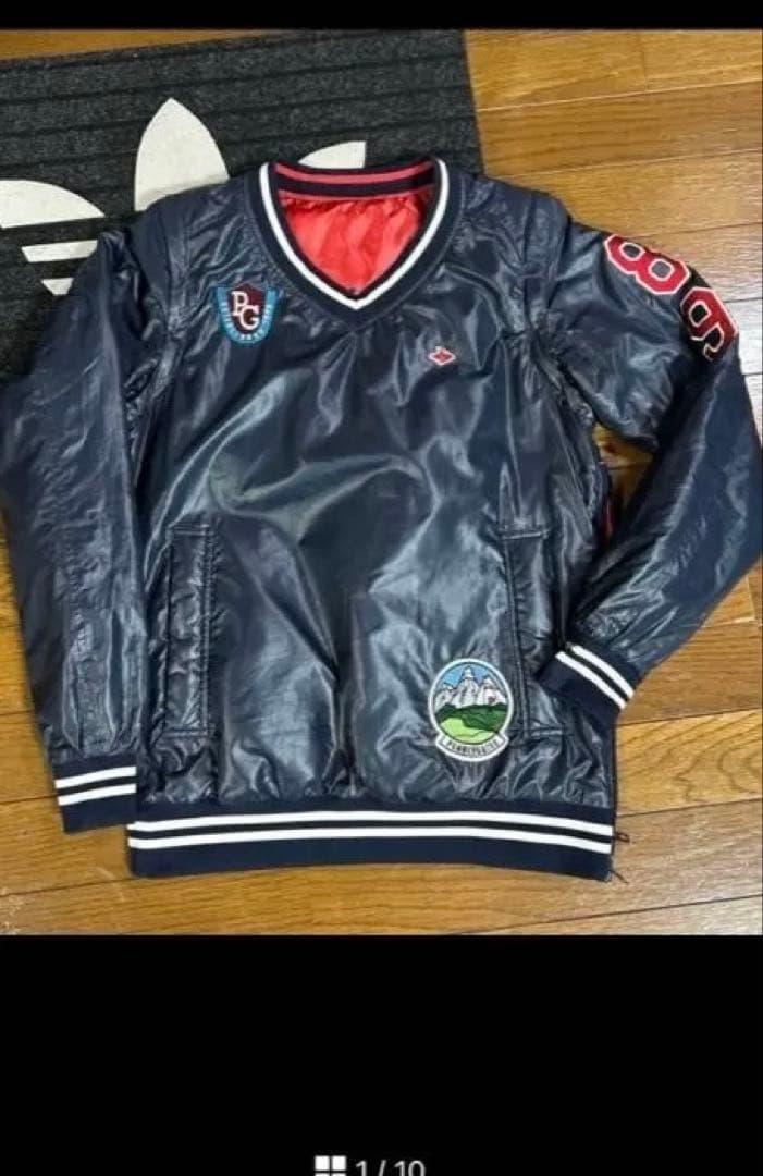 ネイビー Vネック ジャケット レディースリバーシブル希少