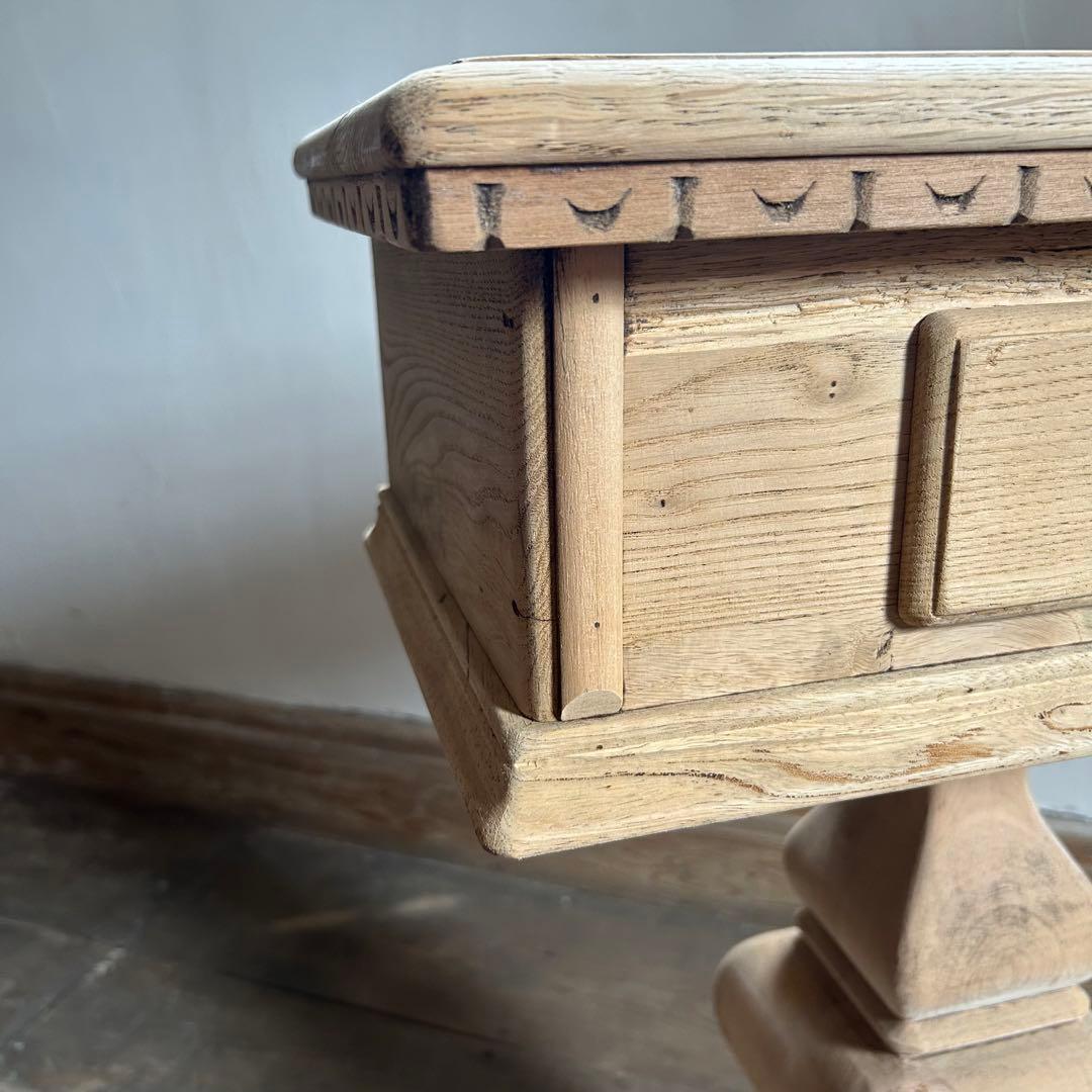 フランスアンティーク サイドテーブル コンソールテーブル 引出し付き 無垢