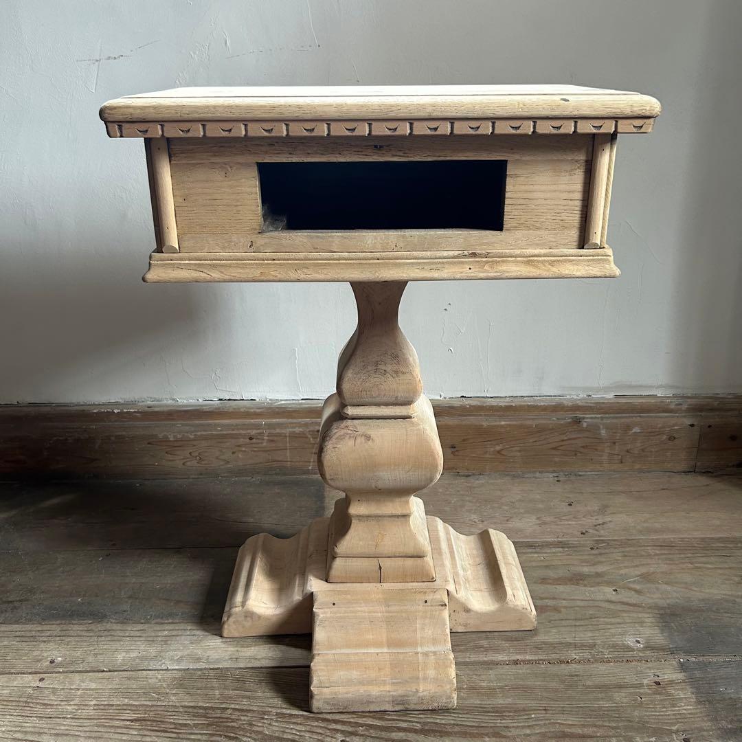 フランスアンティーク サイドテーブル コンソールテーブル 引出し付き 無垢