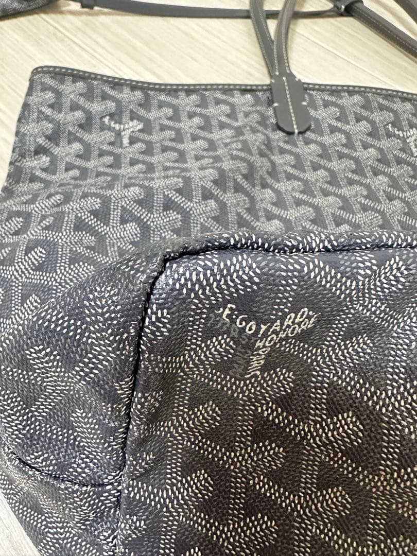 ゴヤール サンルイ PM グレー トートバッグ