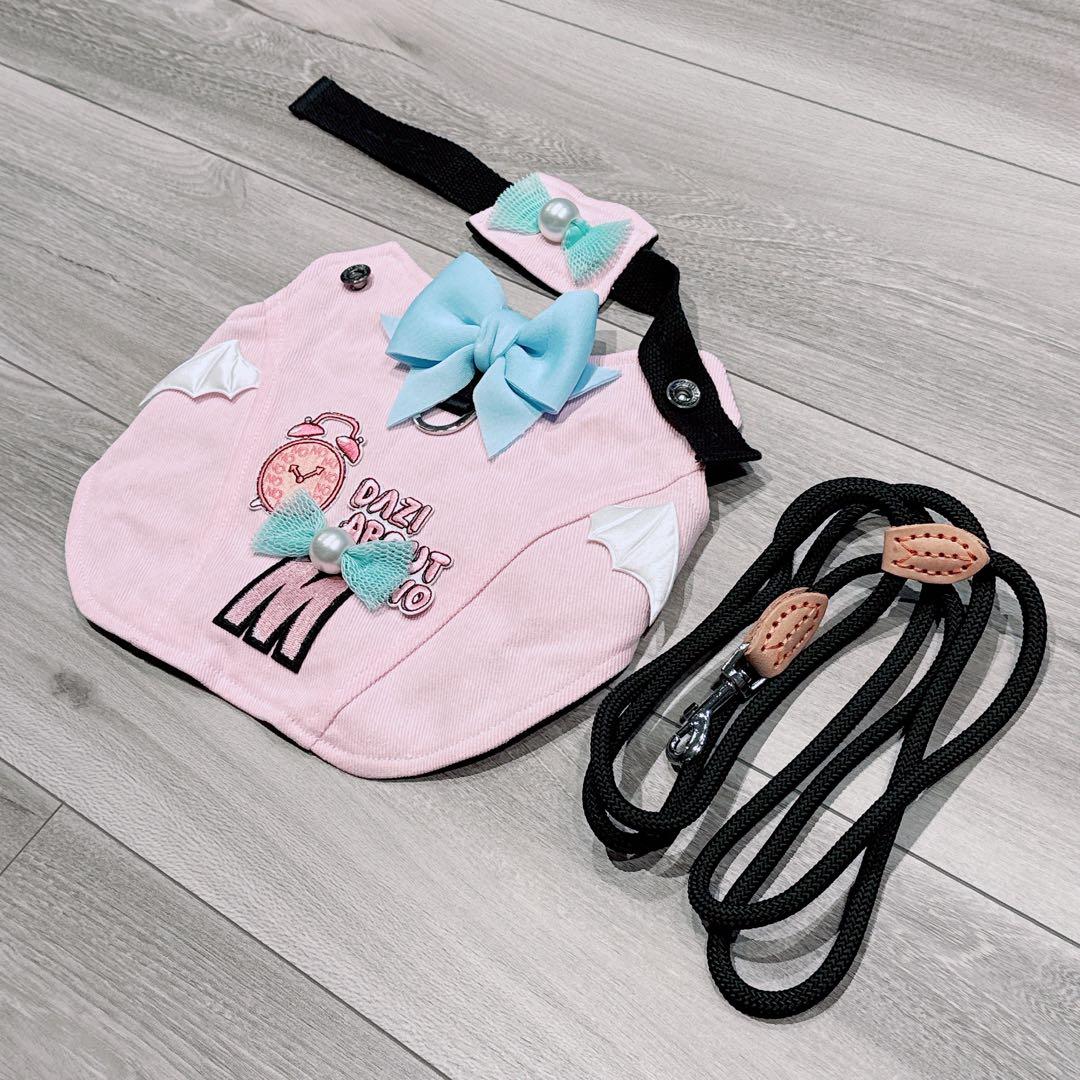 〆DAZI 犬用ハーネス、調整可能なベルクロデニム犬用ハーネス（小型犬用）