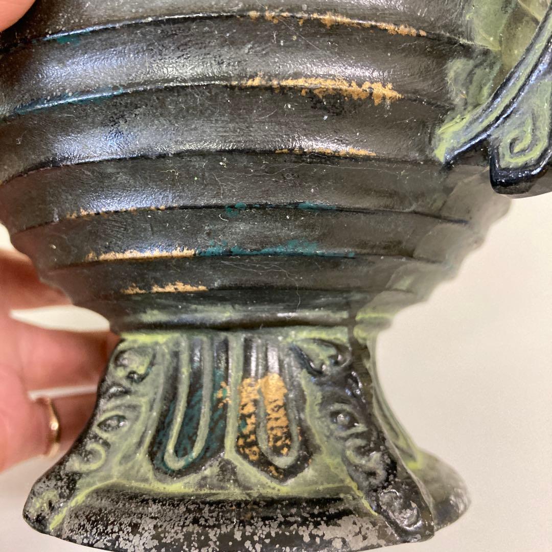 E4 香炉 花生け 鋳物 青銅器風 アンティーク 骨董 古美術 レトロ ヴィンテ