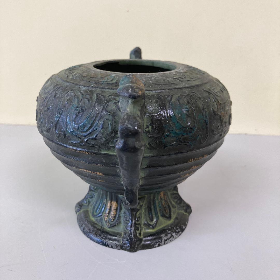 E4 香炉 花生け 鋳物 青銅器風 アンティーク 骨董 古美術 レトロ ヴィンテ