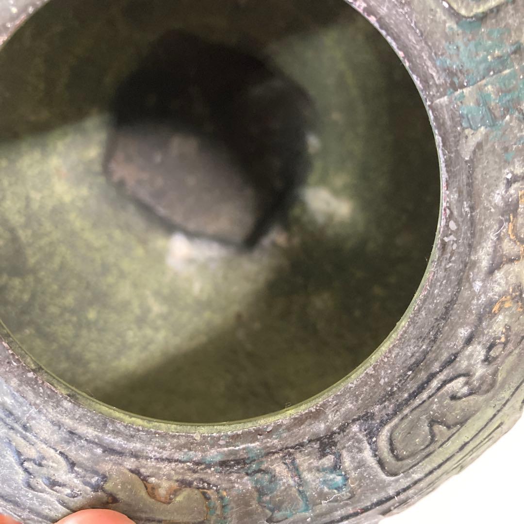 E4 香炉 花生け 鋳物 青銅器風 アンティーク 骨董 古美術 レトロ ヴィンテ