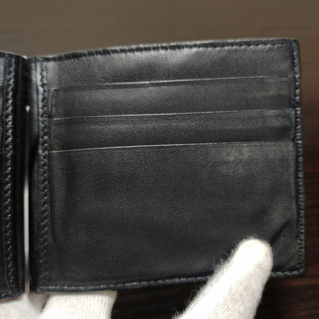 ボッテガヴェネタ　折り財布　マネークリップ　黒　イントレチャート