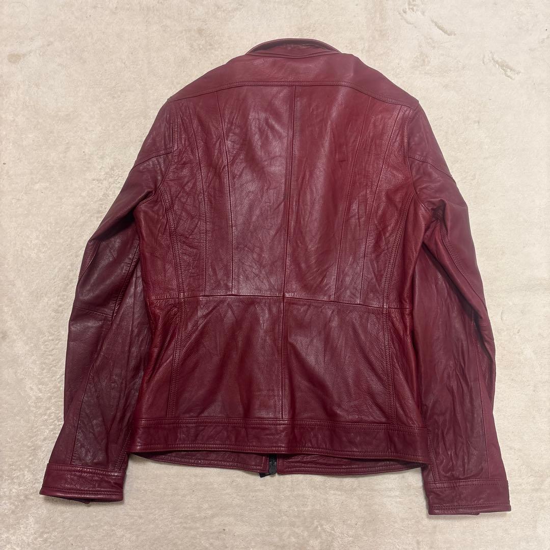 00s NICOLE CLUB FOR MEN シングルライダースジャケット　赤