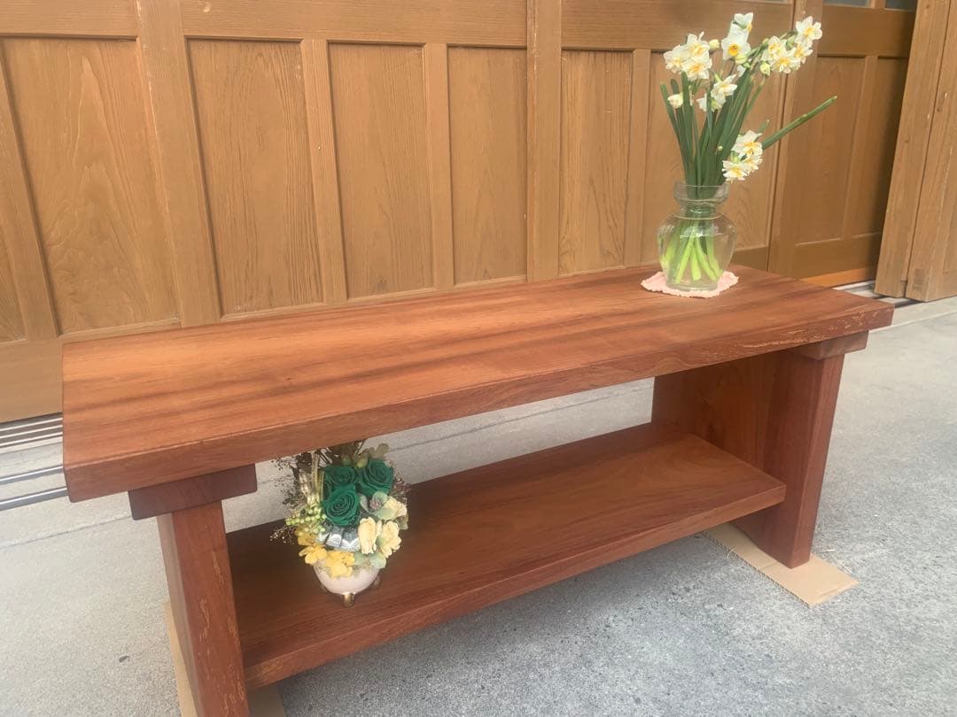 B﨓の木(タブ)サイドテーブル、TVボード、飾り棚〜重厚、高級感⤴️【MUKU】