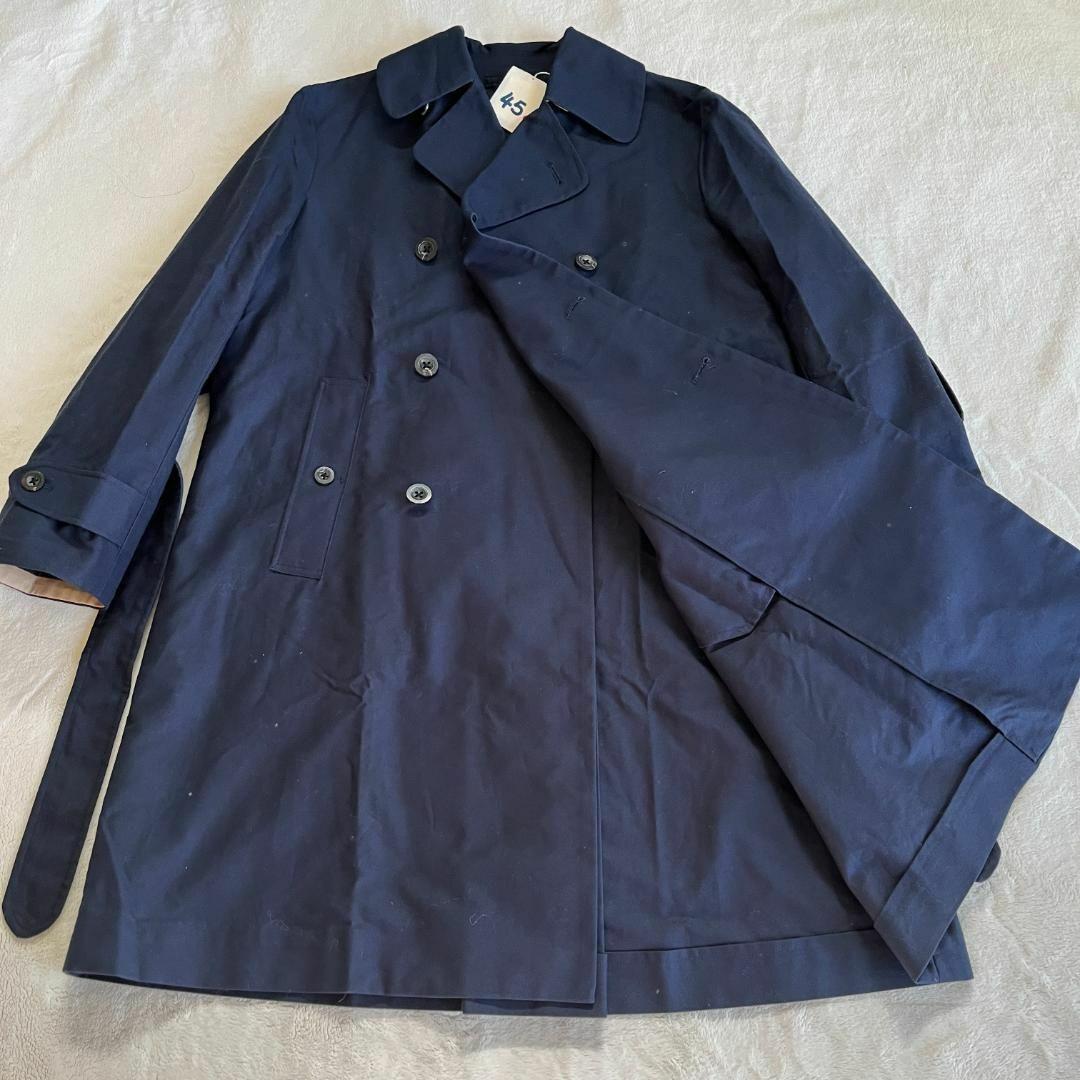 ＊未使用タグ付【45R】トレンチコート　Aライン　インディゴ　大きいサイズ３