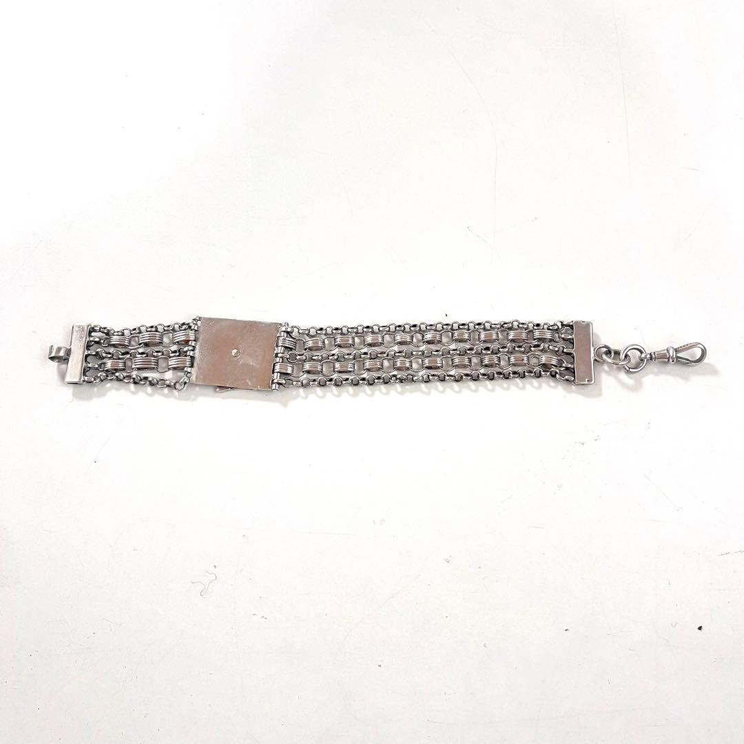 英国 イギリス ヴィンテージ 5連 チェーン ブレスレット シルバー 925