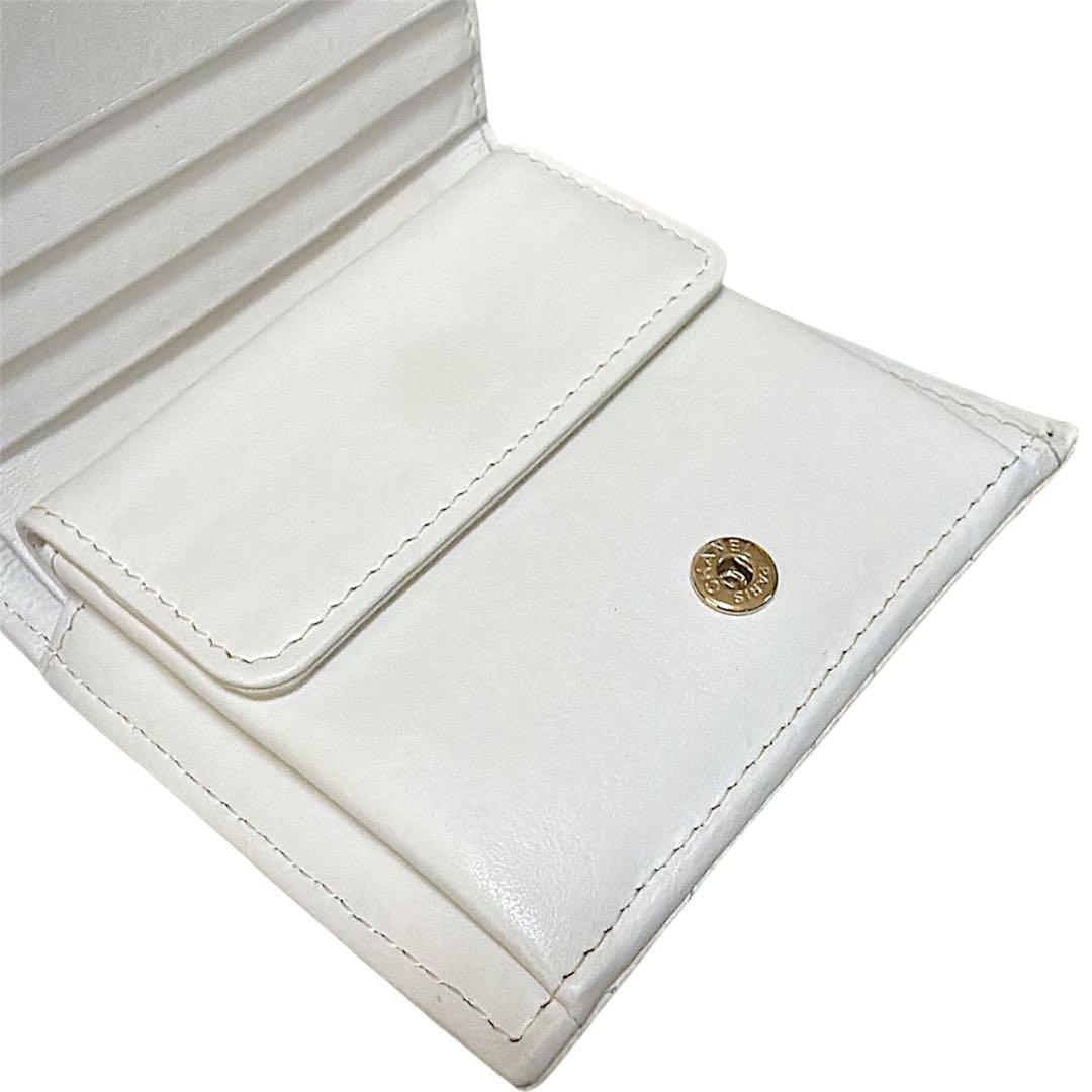 【CHANEL】シャネル財布☆コンパクトウォレット☆キャビアスキン☆美品☆付属品