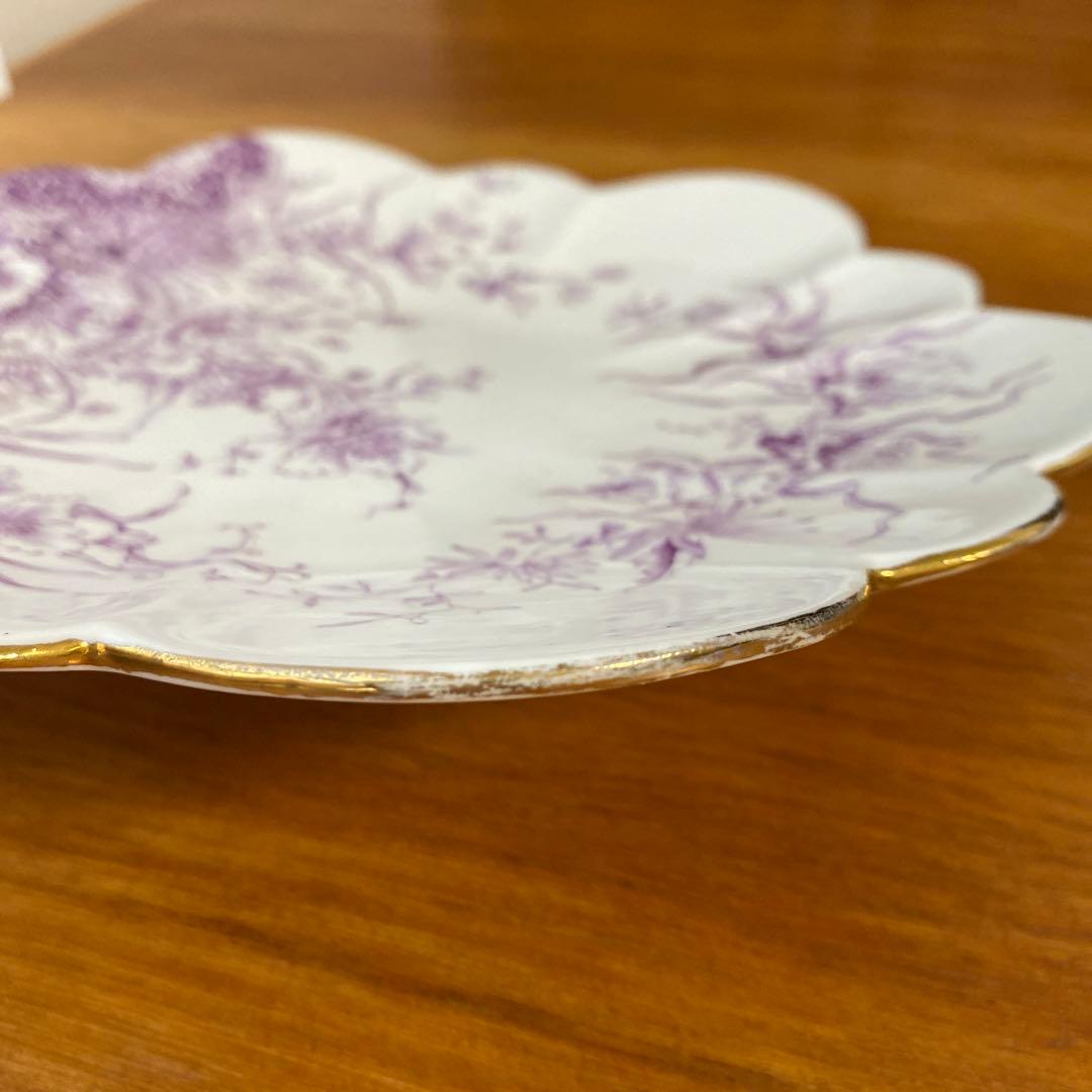 ワイルマン　フォリー　パープル　フラワー　デイジーシェイプ　23cm プレート