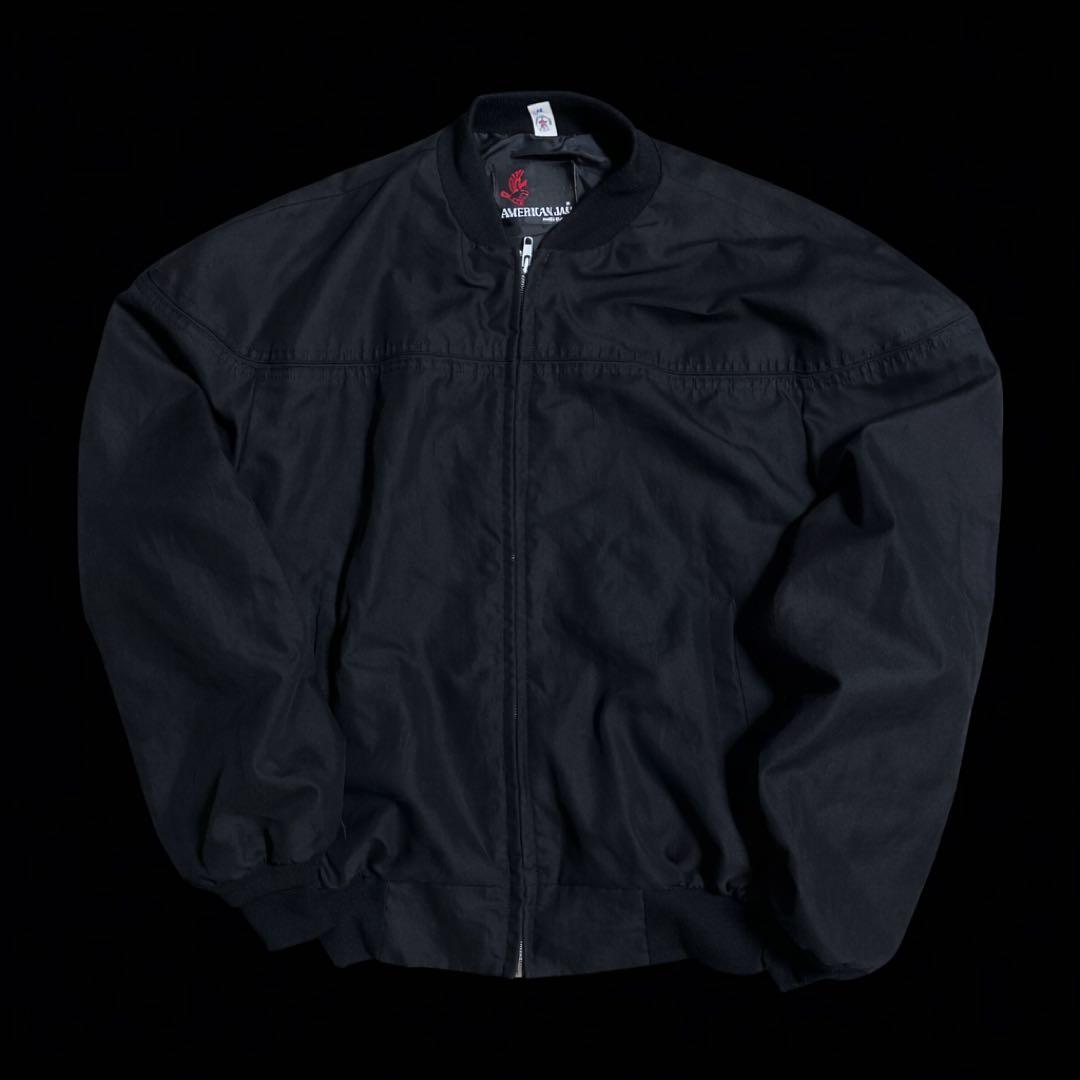 80〜90s ダービージャケット　黒　カップショルダー　アメリカ製　XL