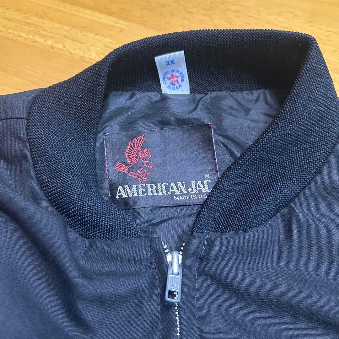 80〜90s ダービージャケット　黒　カップショルダー　アメリカ製　XL