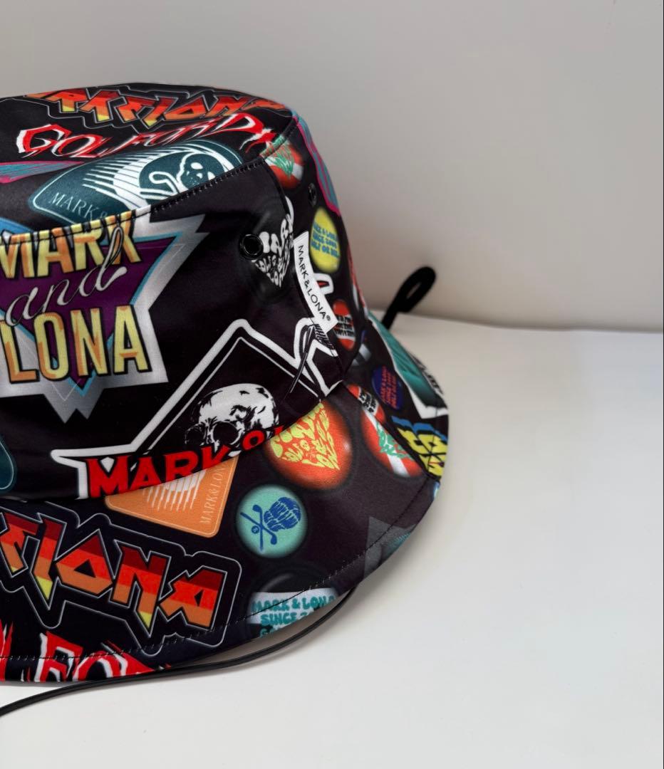 美品 ★ MARK&LONA バゲットハット 帽子 マーク&ロナ 正規品 黒