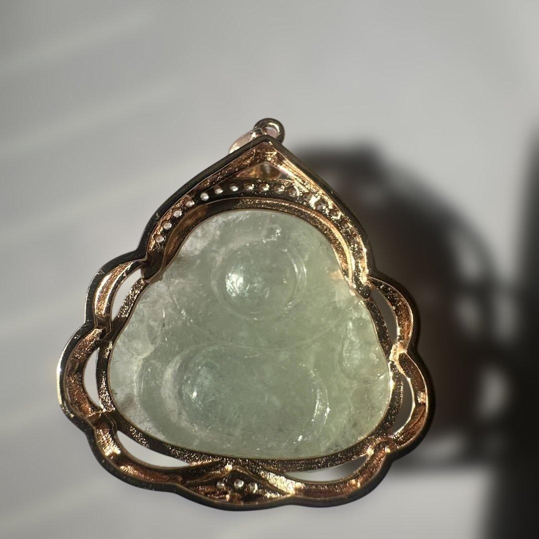 アクセサリー　s925 天然翡翠 翡翠の仏像ペンダント