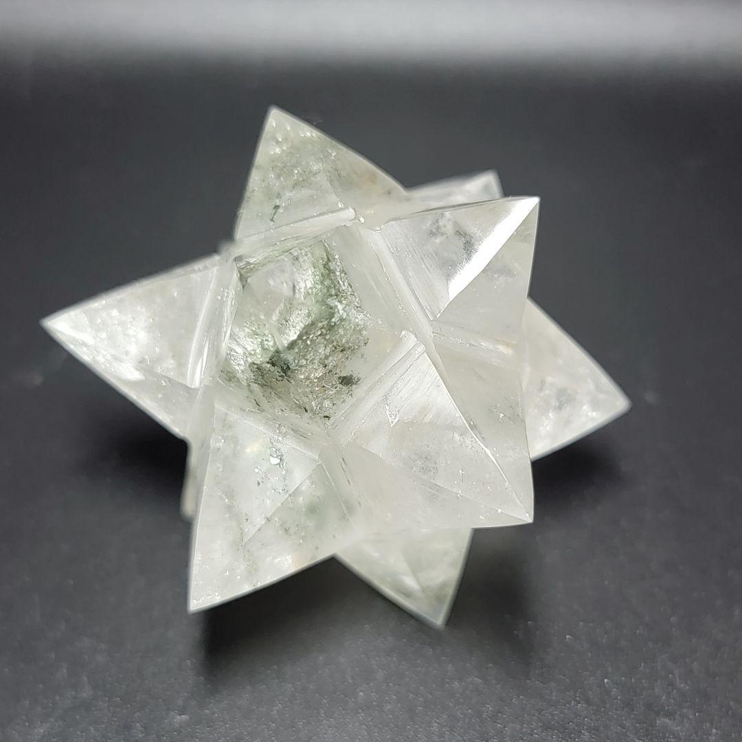 【虹入り】天然ガーデンクオーツア ステロイド スタンドつき★ 六芒星 ★ 五芒星