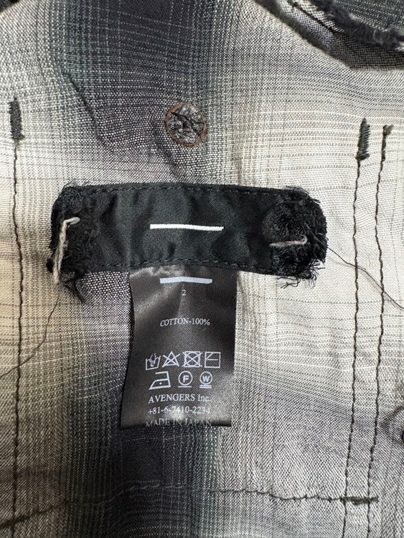 完売品　minus ネルシャツ　ダメージ加工　BORO