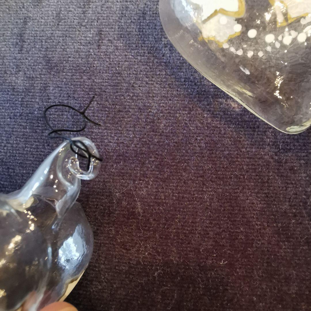 クリスマス　ガラスオーナメント　ハート　　オーナメントボール