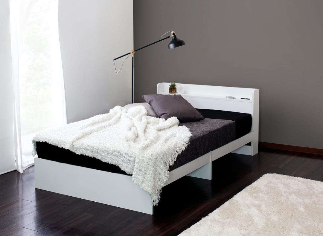 【ホワイト　シングル】シンプルでスタイリッシュなベッド＜フレームのみ＞