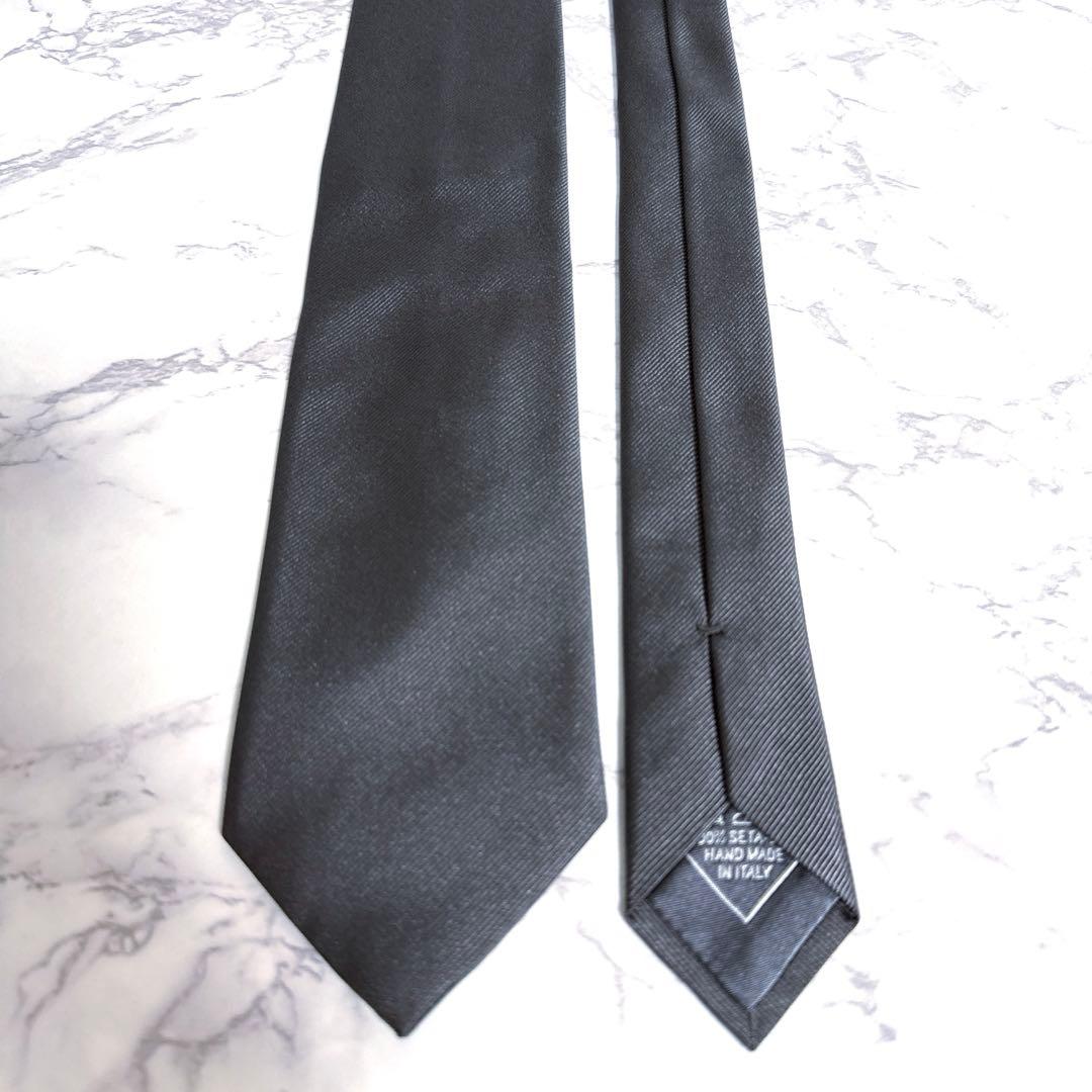 ブリオーニ ネクタイ チャコールグレー イタリア製　 美品