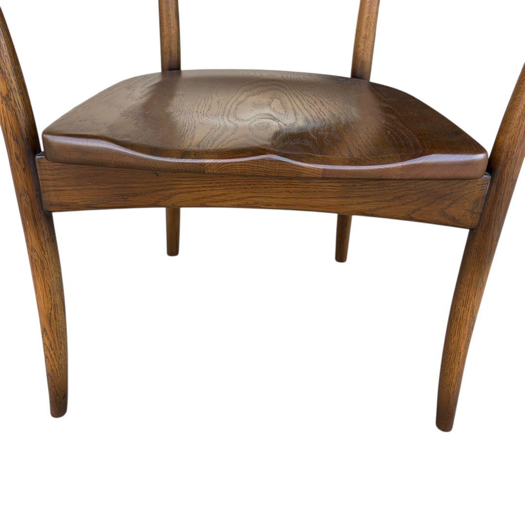 【希少】大塚家具 アームチェア ダイニングチェア 板座 ナラ材 ①