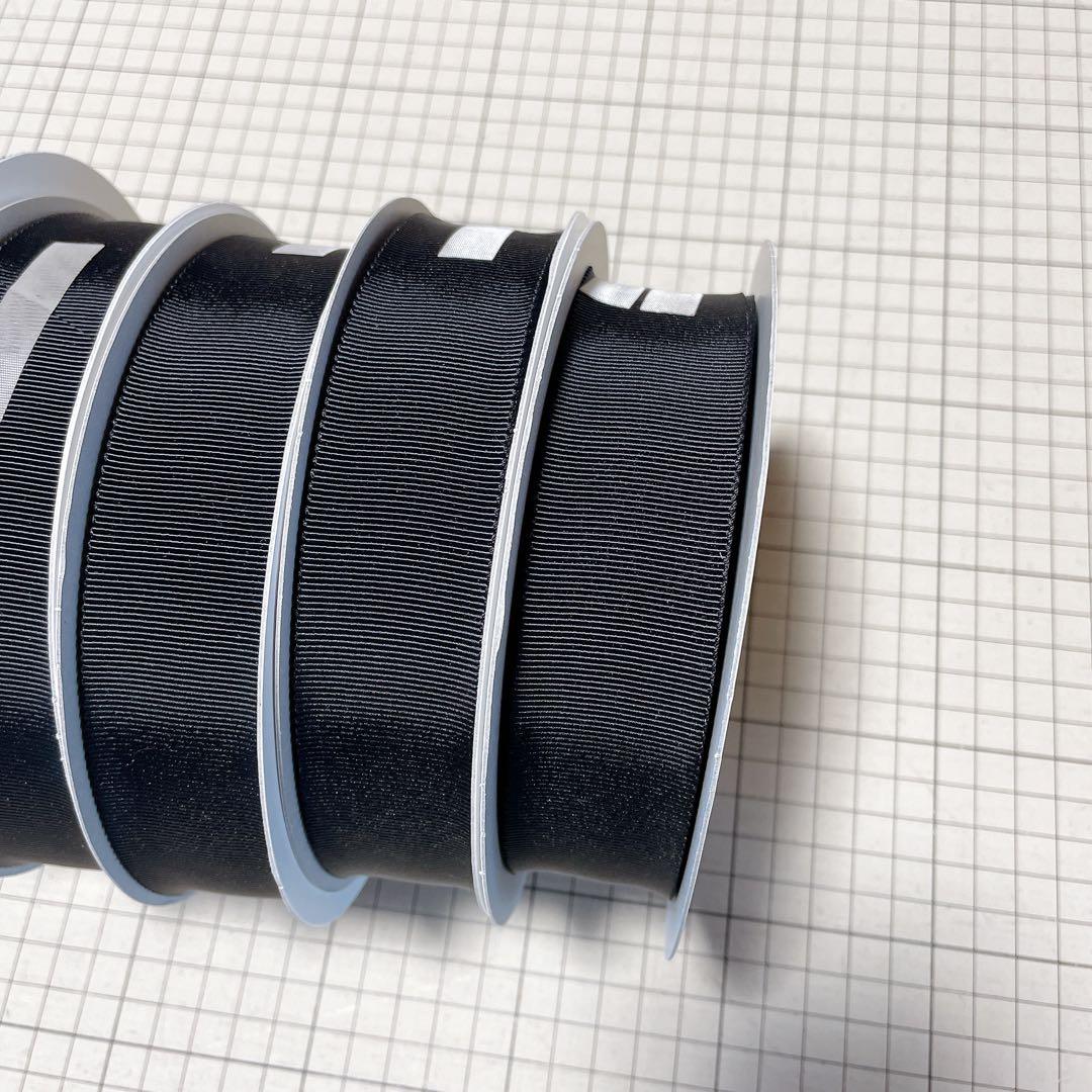 バラ売り可　グラグランリボン　32ミリ幅　黒　30m巻　5巻