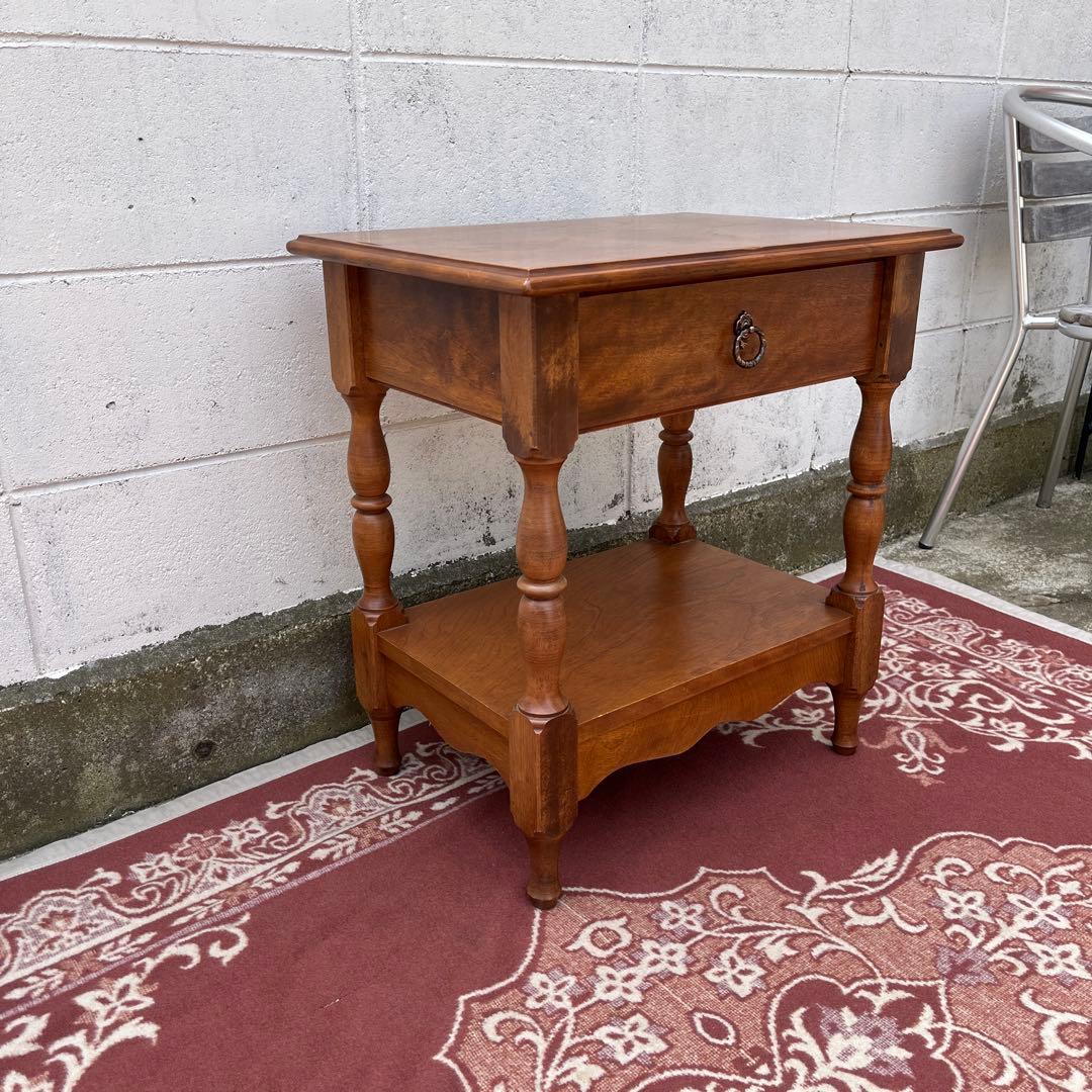 古家具ビンテージ品◾️引き出し付き 飾り棚 ディスプレイ棚 電話台 木製家具