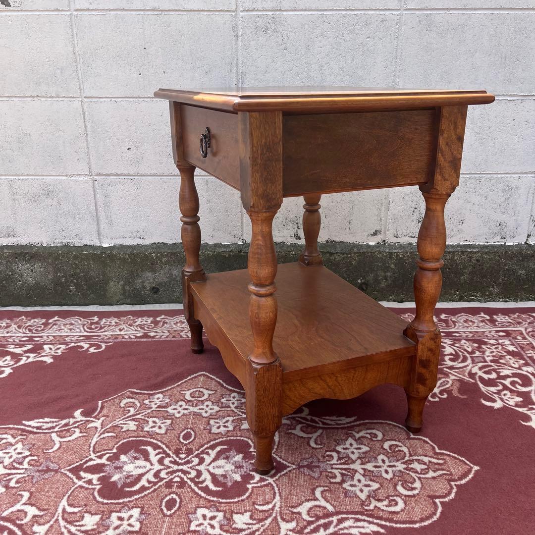 古家具ビンテージ品◾️引き出し付き 飾り棚 ディスプレイ棚 電話台 木製家具