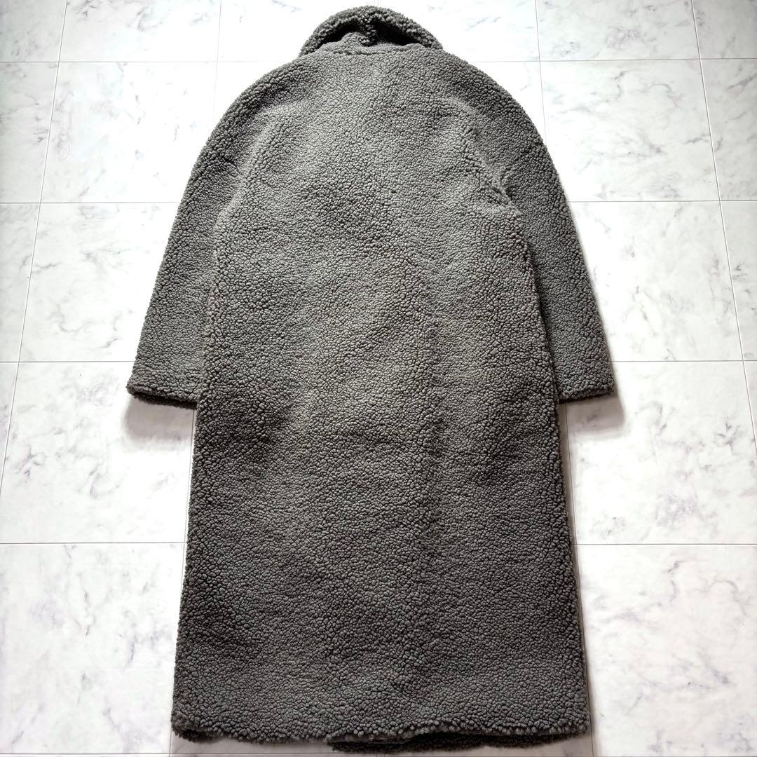 極美品✨ザラ ダブルブレスト フェイクボアコート テディベアコート グレー 38