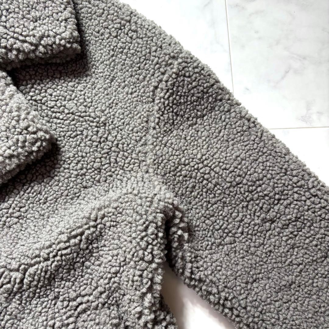 極美品✨ザラ ダブルブレスト フェイクボアコート テディベアコート グレー 38