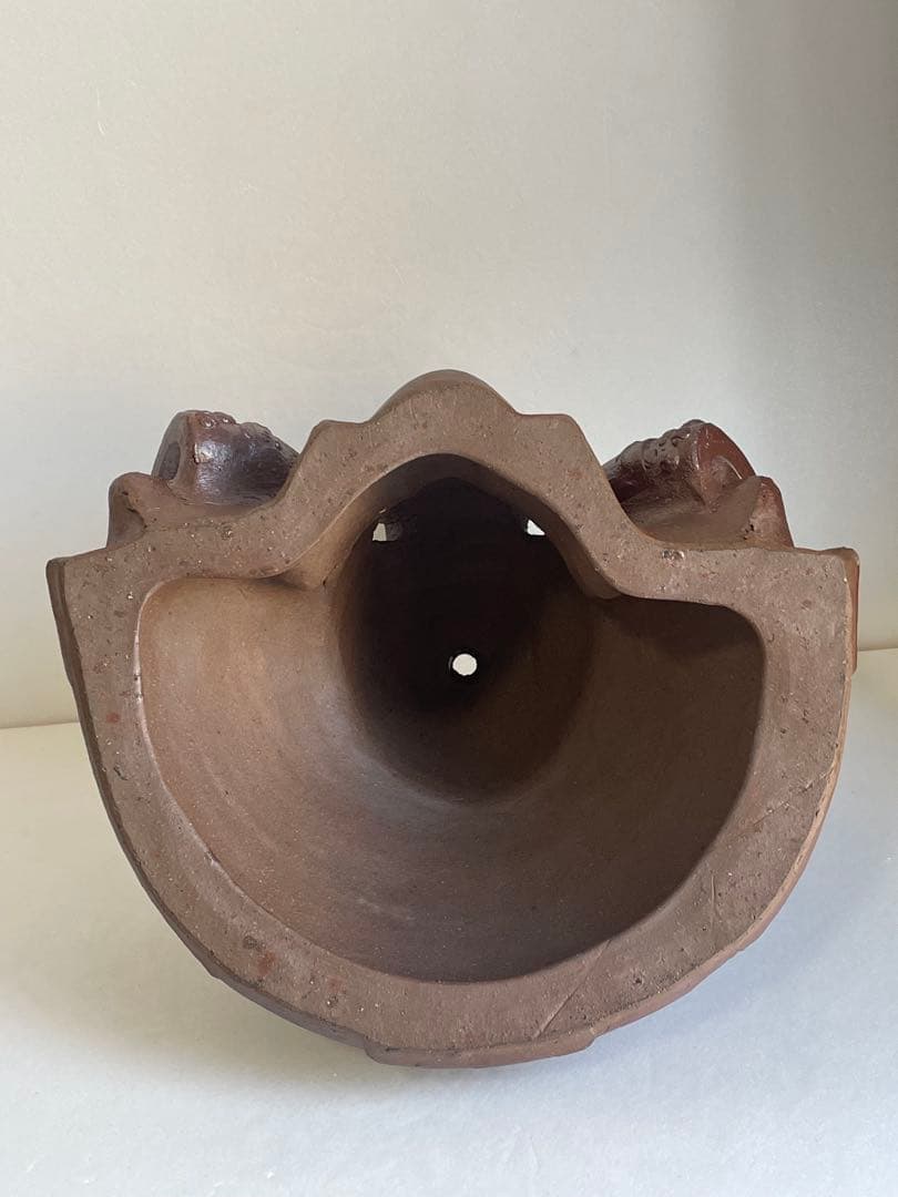 備前焼　木村長十郎友敬作　兜　置物　共箱　本物保証