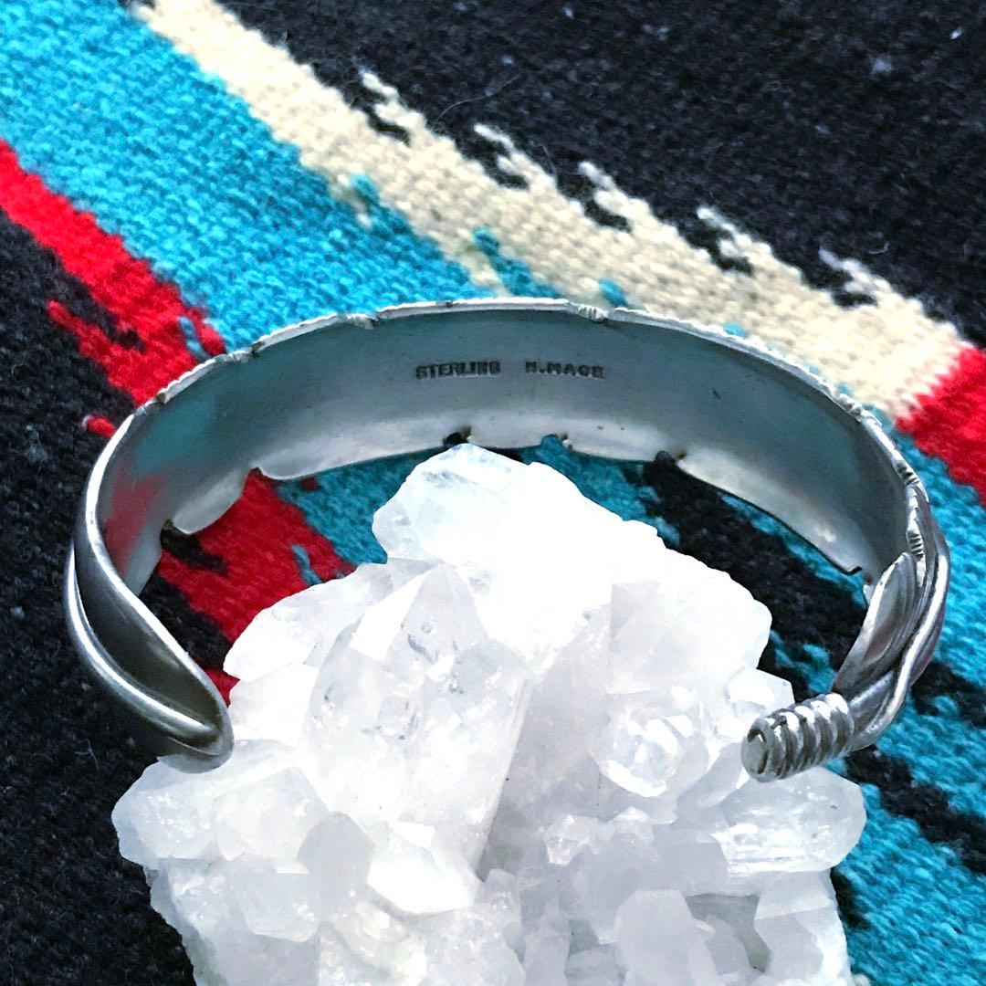 Indian Jewelryハーヴィーメイス　　　フェザー　シルバーバングル　②