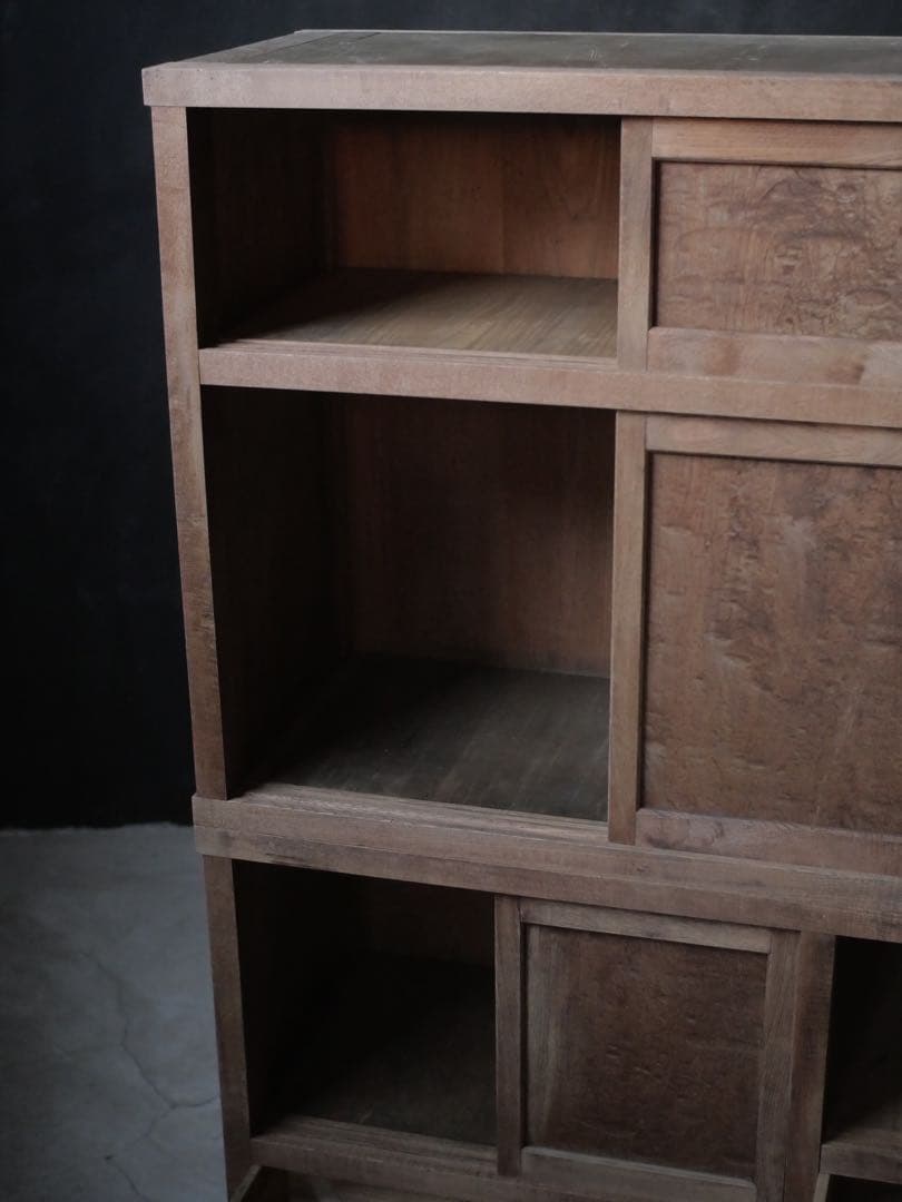 戸棚　食器棚　ケヤキ　収納棚　棚　古家具　古道具　アンティーク　昭和レトロ