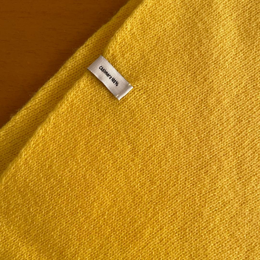 エレガンセーゼ ニットスカーフ ピュアカシミヤ イエロー