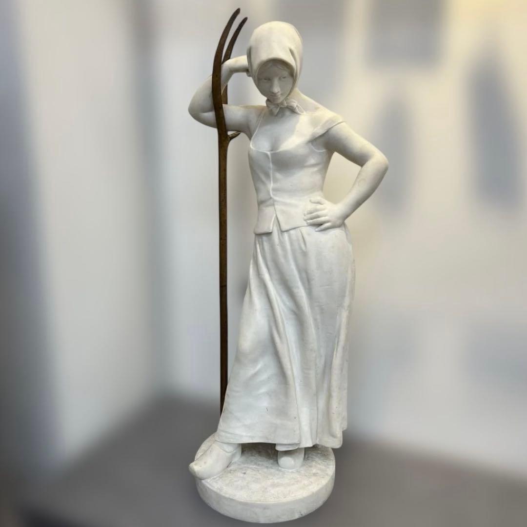 専用アルフレド・ブーシュ「農婦大理石38.4kg高さ81㎝東な8-0106☆1F